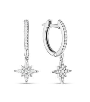 Серебряные серьги с цирконом ‒ Mirserebra925.ru