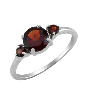 Серебряное кольцо с гранатом – Mirserebra925.ru