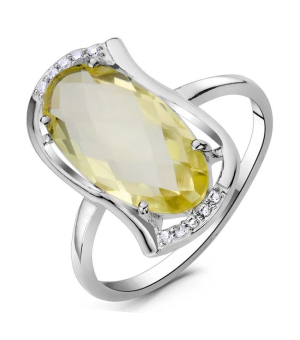 Серебряное кольцо с лимонным топазом – Mirserebra925.ru