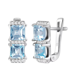 Серебряные серьги с топазом ‒ Mirserebra925.ru