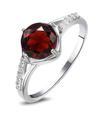 Серебряное кольцо с гранатом – Mirserebra925.ru