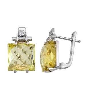 Серебряные серьги с лимонным топазом – Mirserebra925.ru