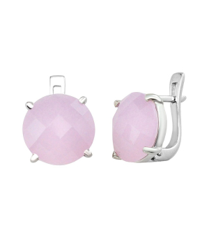 Серебряные серьги с розовым кварцем – Mirserebra925.ru