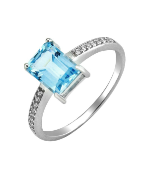 Серебряное кольцо с топазом ‒ Mirserebra925.ru