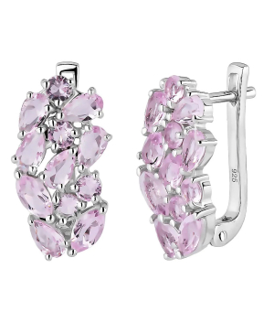 Серебряные серьги с морганитом – Mirserebra925.ru