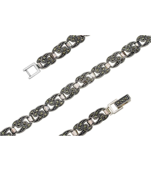 Серебряный браслет с марказитом ‒ Mirserebra925.ru