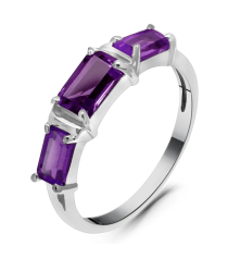 Серебряное кольцо с аметистом ‒ Mirserebra925.ru