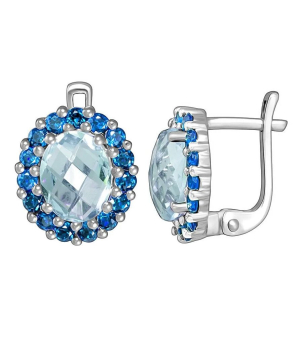 Серебряные серьги с топазом ‒ Mirserebra925.ru