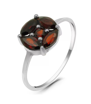 Серебряное кольцо с гранатом – Mirserebra925.ru