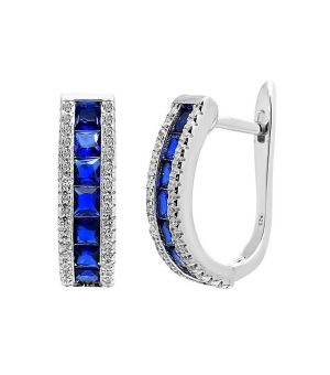 Серебряные серьги с цирконом ‒ Mirserebra925.ru