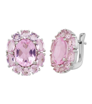 Серебряные серьги с морганитом – Mirserebra925.ru