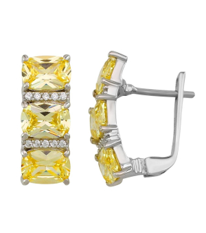 Серебряные серьги с цирконом ‒ Mirserebra925.ru