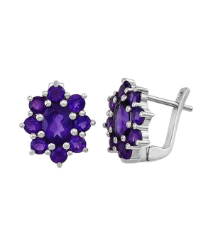 Серебряные серьги с аметистом ‒ Mirserebra925.ru