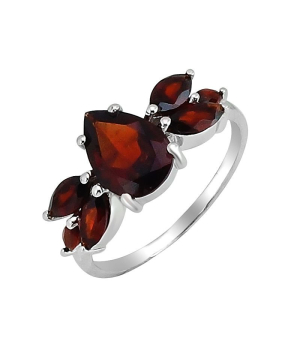 Серебряное кольцо с гранатом – Mirserebra925.ru