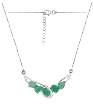 Серебряное колье с изумрудами – Mirserebra925.ru