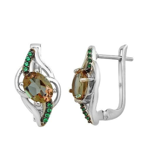 Серебряные серьги с султанитом ‒ Mirserebra925.ru