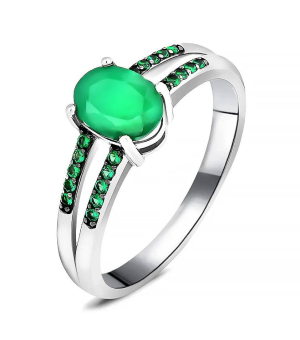 Серебряное кольцо с изумрудом – Mirserebra925.ru