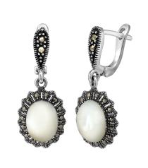 Серебряные серьги с марказитом ‒ Mirserebra925.ru