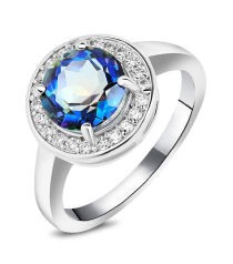 Серебряное кольцо с мистик кварцем ‒ Mirserebra925.ru