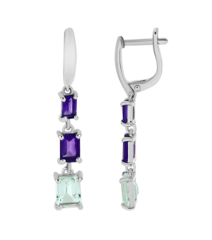 Серебряные серьги микс камней – Mirserebra925.ru