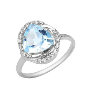 Серебряное кольцо с топазом ‒ Mirserebra925.ru