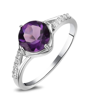Серебряное кольцо с аметистом ‒ Mirserebra925.ru