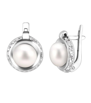 Серебряные серьги с жемчугом ‒ Mirserebra925.ru