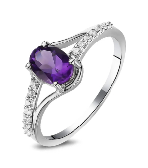 Серебряное кольцо с аметистом ‒ Mirserebra925.ru