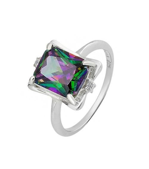 Серебряное кольцо с мистик кварцем ‒ Mirserebra925.ru