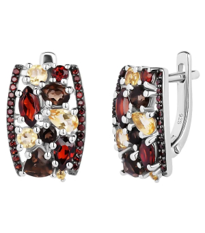 Серебряные серьги микс камней – Mirserebra925.ru