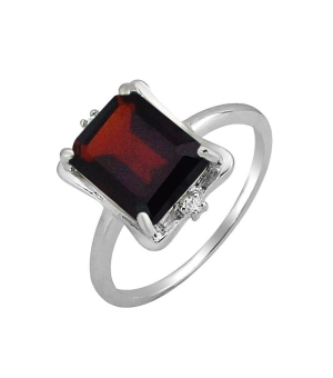 Серебряное кольцо с гранатом – Mirserebra925.ru