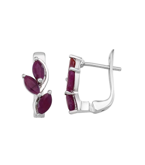 Серебряные серьги с рубином – Mirserebra925.ru