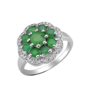 Серебряное кольцо с изумрудом – Mirserebra925.ru