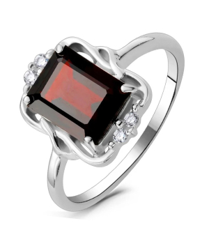 Серебряное кольцо с гранатом – Mirserebra925.ru