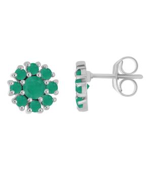 Серебряные серьги с изумрудом – Mirserebra925.ru