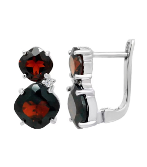 Серебряные серьги с гранатом – Mirserebra925.ru