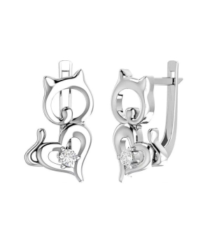 Серебряные серьги с цирконом ‒ Mirserebra925.ru