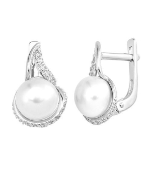 Серебряные серьги с жемчугом ‒ Mirserebra925.ru