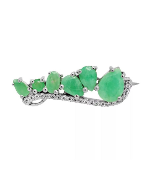 Серебряная брошь с изумрудами ‒ Mirserebra925.ru