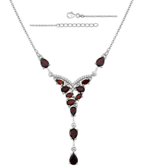 Серебряное колье с гранатом – Mirserebra925.ru