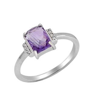 Серебряное кольцо с аметистом ‒ Mirserebra925.ru