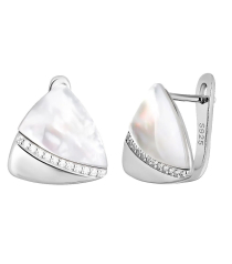 Серебряные серьги с перламутром ‒ Mirserebra925.ru