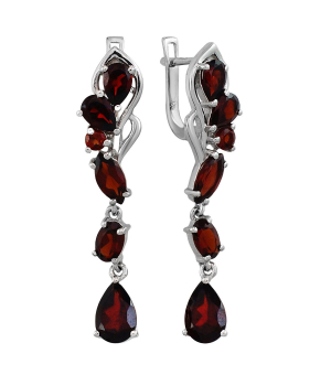 Серебряные серьги с гранатом – Mirserebra925.ru