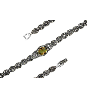 Серебряный браслет с марказитом ‒ Mirserebra925.ru