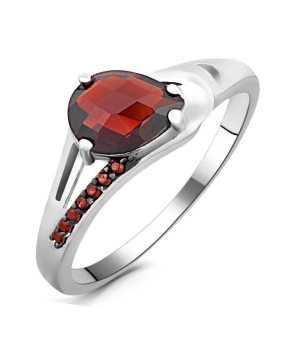 Серебряное кольцо с гранатом – Mirserebra925.ru