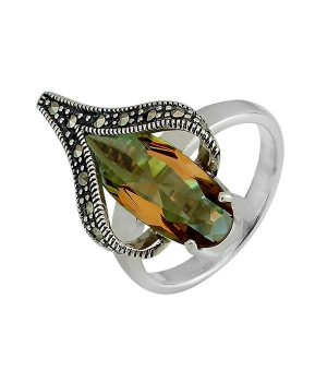 Серебряное кольцо с марказитом ‒ Mirserebra925.ru