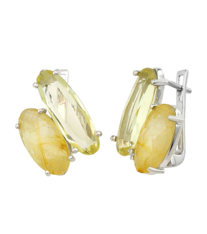 Серебряные серьги с лимонным топазом – Mirserebra925.ru