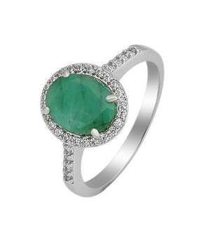 Серебряное кольцо с изумрудом – Mirserebra925.ru