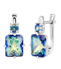 Серебряные серьги с мистик кварцем ‒ Mirserebra925.ru