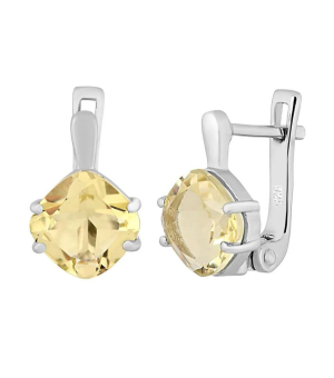 Серебряные серьги с лимонным топазом – Mirserebra925.ru